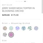 Ala Von Auersperg Jerry sheer mesh topper long blooming orchid floral purple XL Photo 2