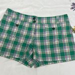 New York & Company Green and Purple Plaid Shorts Size 8 Photo 0