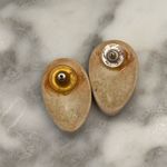 Artistic Venetian Mask Earrings with Teal and Gold Accents White Photo 1