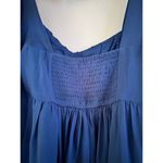 Abercrombie & Fitch  Blue Babydoll Smocked Long Sleeve Mini Dress Small Tall NWT Photo 4