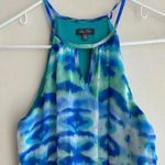 Lila Rose Lily Rose Tie-Dye Maxi Dress, Blue and Green High-Neck Dress, Size XS Photo 1