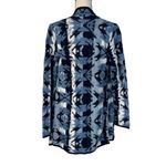 Lucky Brand  Small Draped Cardigan Abstract Open Front Long Sleeve Stretch Blue Photo 3