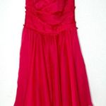 Monique Lhuillier ML Strapless Bridesmaid Dress in Raspberry Pink Chiffon Size 4 Photo 0
