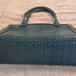 Liz Claiborne NWOT Accessories Teal Croc Embossed Mini Handbag Bow & Tassel Photo 10