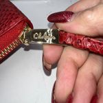 Cole Haan  Red Snakeskin Wristlet Wallet Clutch Card Holder Zip Around Photo 4