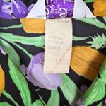 1970s Floral Print Blouse Le Soft Shirt Lady Manhattan Glows in UV Blacklight Orange Size 14 Photo 8