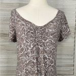 Fresh Produce  Women's Brown Abstract Print Short Sleeve Stretch Knit Dress-M Photo 1