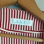 LAKE Pajama DreamModal Kimono Robe Wrap Top Red and White Striped Medium Photo 6
