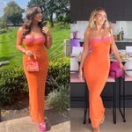 House Of CB  'Aiza' Flame‎ Orange Maxi Dress NWOT size XS Photo 4