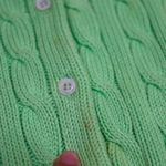 Ralph Lauren Vintage  Women's Green Cable Knit Cotton Cardigan Sweater Size M Photo 10