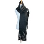 Lucky Brand Heather Dark Grey Brushed Knit Fringe Long Scarf Soft Wrap New NWT Photo 1