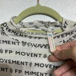Free People Movement White High Jump Printed Logo Long Sleeve Sz S Photo 4