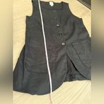 Anthropologie  Maeve Mod Linen-Blend Square Neck Longline Vest Top | Black | M Photo 9