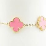 NWT retail $90 18k plated Five Pink Clover Bracelet Photo 1
