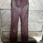 SPRWM crop flare High rise stretch leather leggings maroon S Brown Photo 1