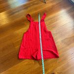 SheIn Emery Rose Knot Front Pocket Patched Red Overall Romper Photo 4