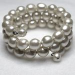 Source Unknown Classy Bridal Prom Vintage Faux Pearl Wire Coil Y2K Statement Bracelet Photo 0