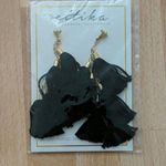 Ettika Day Dreamer Tassel Earrings in Black and Gold - Sz O/S - NIP Photo 0