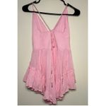 Free People NEW Brielle Playsuit Smocked Slim V Neck Straps Ruffle Tie Romper S Photo 3