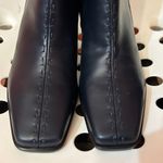 Markon Black Leather Ankle Boots 8M Brazil Square Toe Stitched Detail Heel Goth Size 8 Photo 5