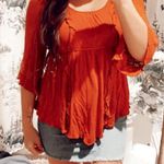 Decree  Burnt Orange Flowy Blouse  Photo 2