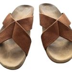 Jenni Kayne Cotton Crossover Sandal Size 40 US 10 Brown Photo 0