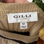 Boutique GILLI 2 piece‎ knit striped Sweater Skirt Set Women’s SIZE MEDIUM Tan Photo 8