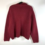 L.L. Bean Wool Blend Sweater Women XL‎ Red Knit Full Zip Fisherman Vintage Photo 8