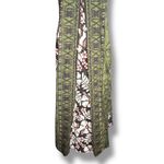 Vintage 90s Creations Hawaiian Maxi Dress Green White Hibiscus Dark Floral Size M Photo 8