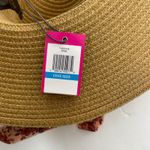 Vince Camuto Women's Wide Brim Sun Hat One Size Floral Scarf Band Tan Pink NWT Photo 5