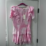 Love Shack Fancy Natasha Dress in Island Pink Hand Dye Photo 4