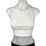 Lululemon White Racerback Ribbed Crew Athletic Yoga Crop Top Sports Bra Size S Photo 0