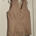 Flax  button front vest blouse size small orange striped retro quirky cotton Photo 1