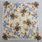 Oscar de la Renta VTG Floral Rayon Scarf Brown Square Accessory Street Japan Photo 0