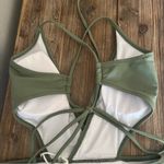 Cupshe  Sage Green The Man Halter One Piece Size Medium NWT Photo 5