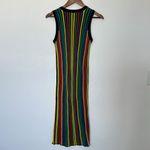 ASOS  Knitted Vertical Striped Midi Dress Black Multicolor Rainbow Size 2 NWT Photo 2