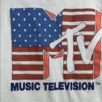 MTV American Flag Graphic Tee Size Large White Photo 2