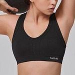 Yvette Power Cross Back Padded Running Sports Bra Black Size M Photo 0
