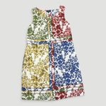 MSK WOMENS FLORAL IVORY MULTI JEWEL TONES SLEEVELESS WOMENS SHEATH DRESS MEDIUM Photo 5