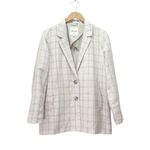 Madewell NWT  Dorset Blazer Windowpane Linen Blend Plaid Jacket Beige Size Large Photo 1