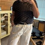 Anthropologie Sundry Metallic Gold Polka Dot T-shirt Photo 2