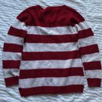 Pink Rose Woven small cable knit red and white striped sweater  crew neck Photo 3