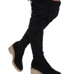 Nicole Miller 🆕 Bass over the knee faux suede stretch tall black boots Photo 1