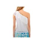 Lilly Pulitzer  Top Matteo One Shoulder Lace Resort Sea Urchin White Sz Sm Photo 1