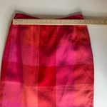 Talbots VTG‎  Womens 100% Linen Midi Skirt Sz 10 Pink Plaid Preppy Modest Teacher Photo 8