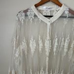 Cream colored lace sheer cardigan Size L Photo 4