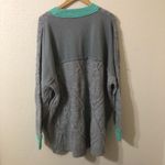 Free People  Olympia Oversized Colorblock Sweater in Gray & Green - Size Large Photo 3