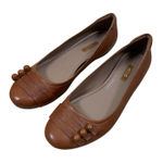 Ecco  Leather Ballet Flats 39 Brown Comfort Classic Round Toe Shoes Photo 0