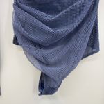 Free People  On My Way Mesh Bodysuit XS periwinkle NWT Long sleeve high neck Photo 4