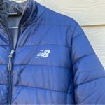 New Balance Puffer Jacket Womens Medium Navy Blue Quilted Lightweight Athleisure Photo 1